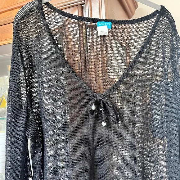 Dotti Black Lace Swim Coverup - Picture 1 of 10